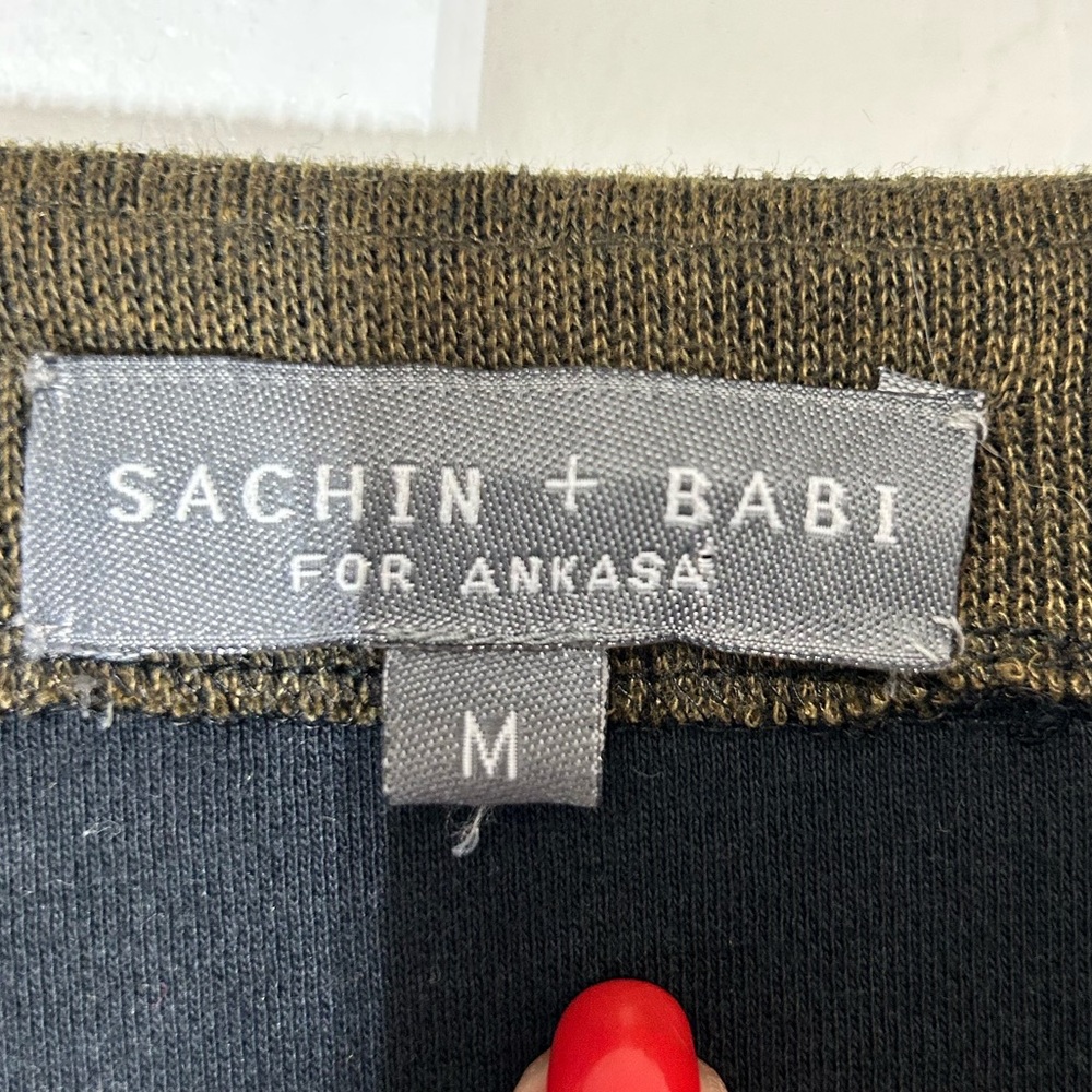 Sachin+Babi Oversized Sequin Night Out Military Inspired Pullover Sweater Sz M - Picture 6 of 11